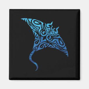 Hawaiian Manta Ray Tribal Polynesian Tatto Pacifi Magnet