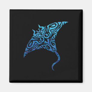 Hawaiian Manta Ray Tribal Polynesian Tatto Pacifi Magnet
