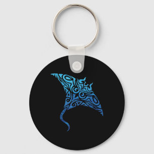 Hawaiian Manta Ray Tribal Polynesian Tatto Pacifi Nyckelring