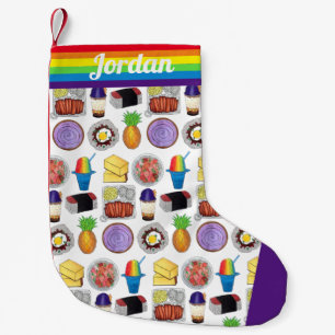 Hawaiian Mat Loco Moco Ahi Tuna Poké Musubi Liten Julstrumpa