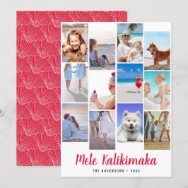 Hawaiian Mele Kalikimaka jul Photo Collage Julkort