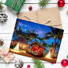 Hawaiian Mele Kalikimaka på stranden Kort