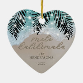 Hawaiian Mele Kalikimaka Tropical Julgransprydnad Keramik