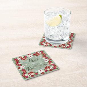 Hawaiian Mele Kalikimaka WAN Underlägg Papper Kvadrat