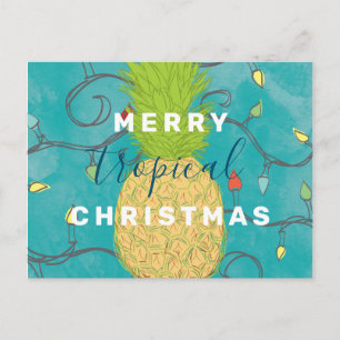 Hawaiian Merry Tropical jul Pineapple Vykort