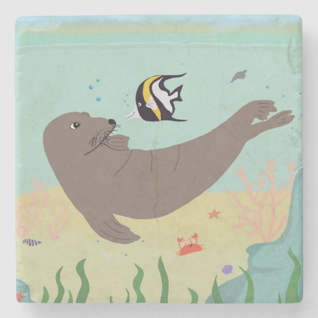 Hawaiian Munk Seal Stenunderlägg (Framsidan)