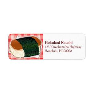 Hawaiian Musubi Label Returadress Etikett