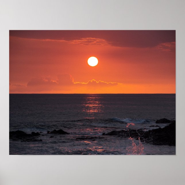 Hawaiian Ocean Sunset - Hawaii Sunsets Poster (Framsidan)