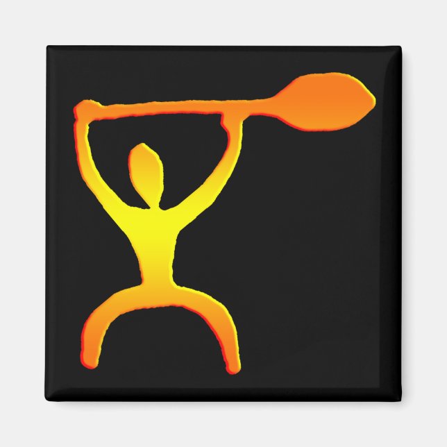 Hawaiian Paddle Man Petroglyph - Magnet (Framsidan)