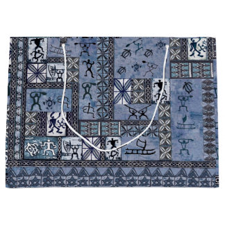 Hawaiian Paddleman Petroglyph Tapa Gift Bag