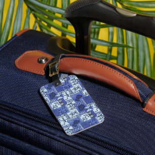 Hawaiian Paddlemen Tapa in Blue Bagagebricka