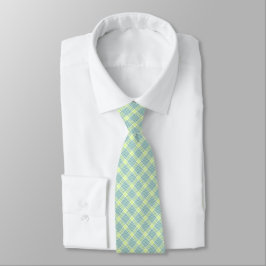 Hawaiian Palaka-rutig teal och lime tvåsidig Slips