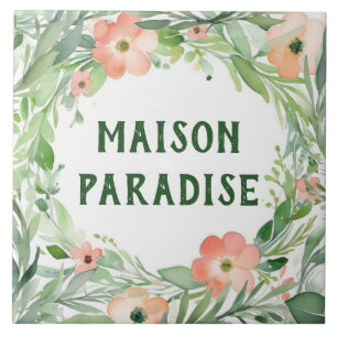 Hawaiian Paradise Anpassningsbar House Namn Plate Kakelplatta