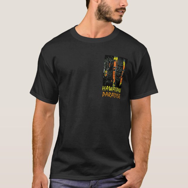 Hawaiian paradise tiki-statyer: färgade killar T. T Shirt (Framsida)