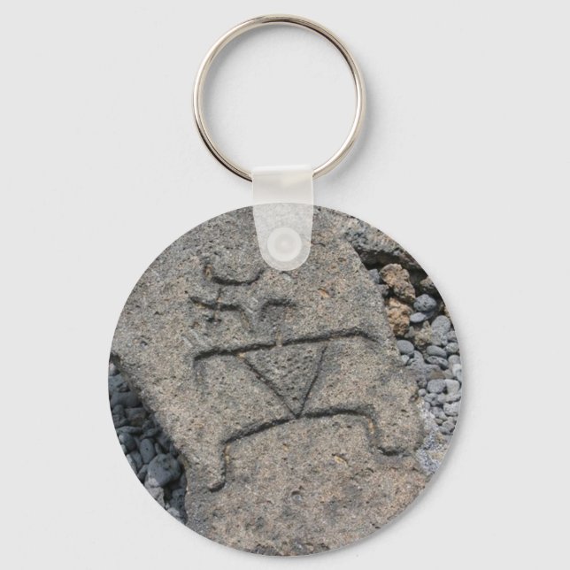 Hawaiian Petroglyph - Keychain Nyckelring (Framsida)