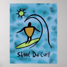 Hawaiian Petroglyph Surfer Riding the Vågar Poster