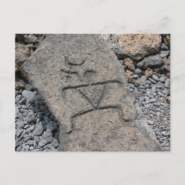 Hawaiian Petroglyph - vykort (Framsida)