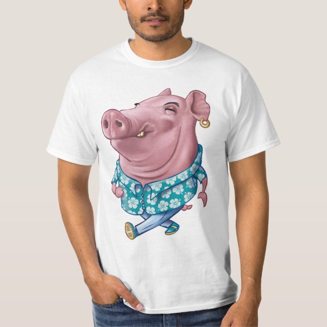 Hawaiian Pig Tee Shirt (Framsida)