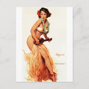 Hawaiian Pin Up Vykort