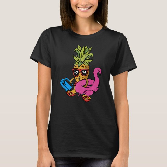 Hawaiian Pineapple Flamingo Tropical aloha Beach G T Shirt (Framsida)