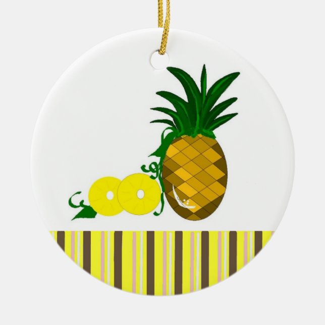 Hawaiian Pineapple Julgransprydnad Keramik (Framsidan)