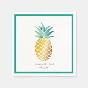 Hawaiian Pineapple Tropical Summer Bröllop Pappersservett