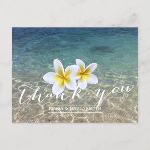Hawaiian Plumeria Flowers Beach Wedding Tack Vykort
