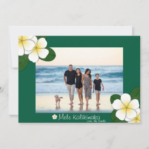 Hawaiian Plumeria jul Mele Kalikimaka Card Julkort