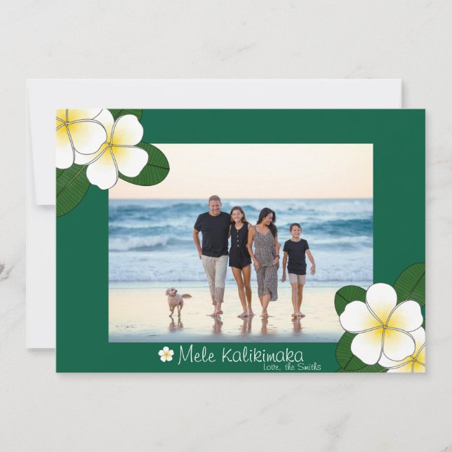 Hawaiian Plumeria jul Mele Kalikimaka Card Julkort (Framsida)