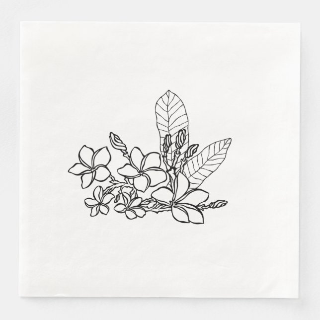Hawaiian Plumeria Party Napkins Pappersservett (Framsida)