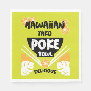 Hawaiian Poke Bowl Tako Poke Pappersservett