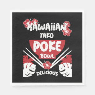Hawaiian Poke Bowl Tako Poke Pappersservett