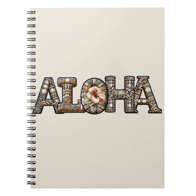 Hawaiian Polynesian Aloha Bamboo Titta Anteckningsbok (Framsidan)