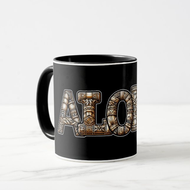 Hawaiian Polynesian Aloha Bamboo Titta Mugg (Framsida vänster)