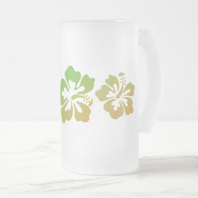 Hawaiian Print Frostat Ölglas (Framsida höger)