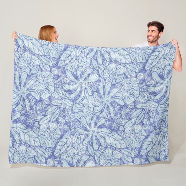 Hawaiian Print Naupaka ilima tiare-blommor Fleecefilt (På plats)