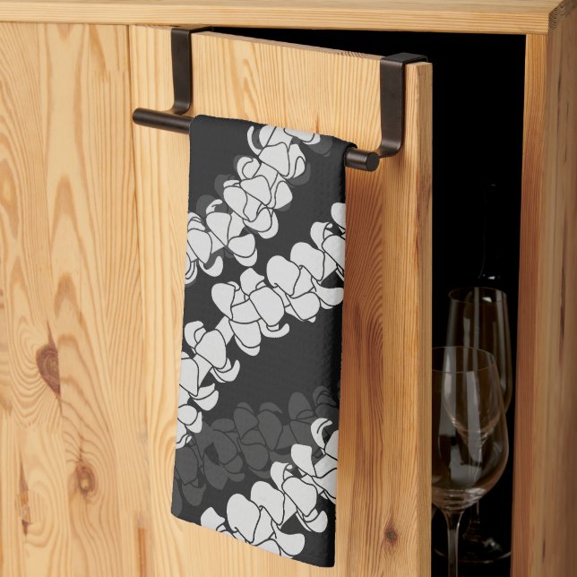 Hawaiian Print Puakenikeni lei Kökshandduk (Thirds Fold)