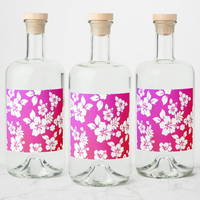Hawaiian Print Spritflaskor Etikett (Flaskor)