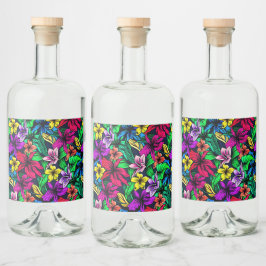 Hawaiian Print Spritflaskor Etikett