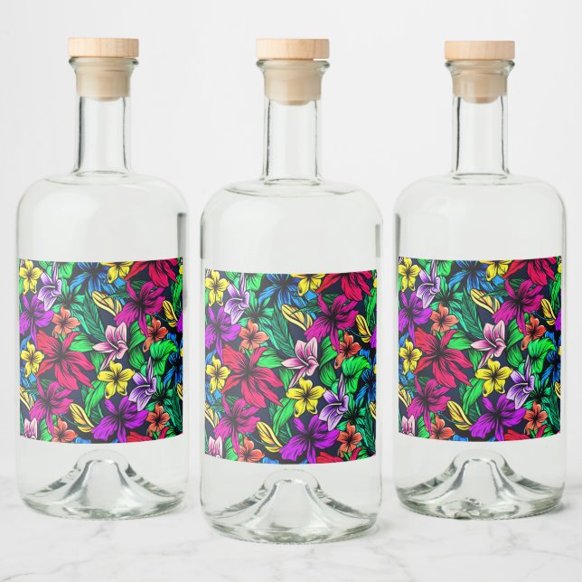 Hawaiian Print Spritflaskor Etikett (Flaskor)