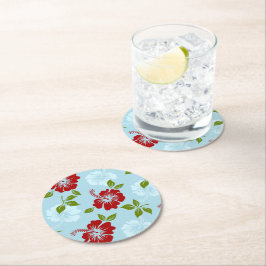 Hawaiian Print Underlägg Papper Rund