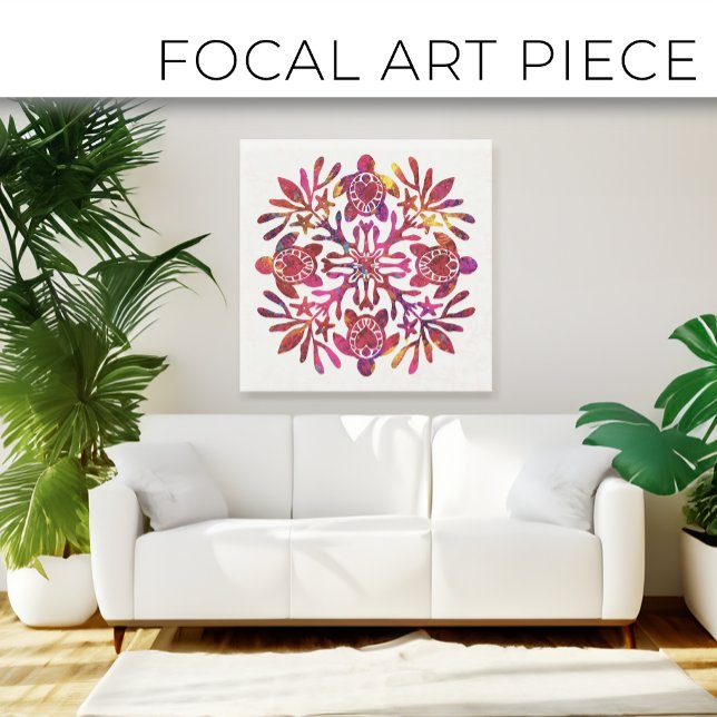 Hawaiian Quilt Honu (havssköldpadda) Canvastryck (Skapare uppladdad)