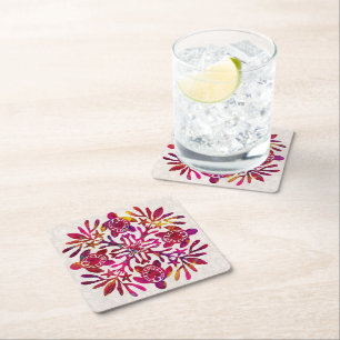 Hawaiian Quilt Honu (havssköldpadda) Underlägg Papper Kvadrat
