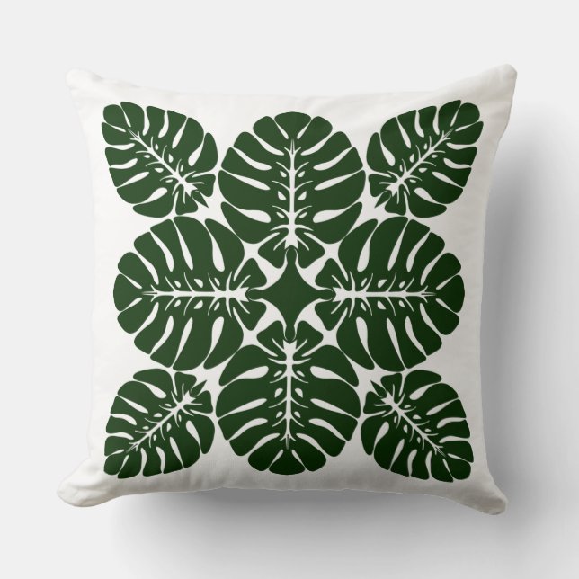 HAWAIIAN QUILT PILLOW- monstera Dekorativ kudde (Framsida)