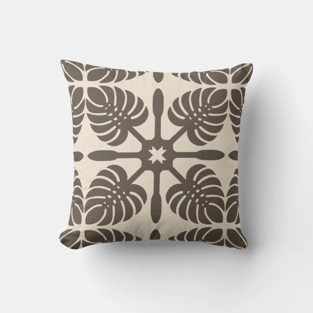 HAWAIIAN QUILT PILLOW- Monstera Kudde (Framsida)