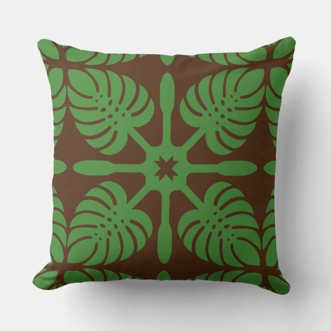 HAWAIIAN QUILT PILLOW- Monstera Kudde (Framsida)