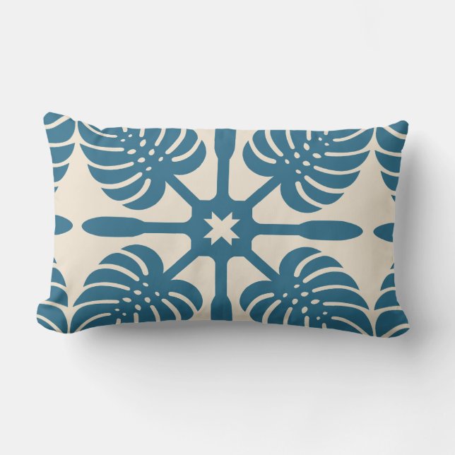 HAWAIIAN QUILT PILLOW- Monstera Lumbarkudde (Framsida)