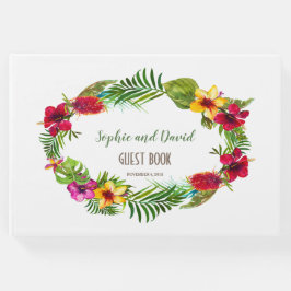 Hawaiian Radiant Tropical Blommigt Wandan Bröllop Gästböcker