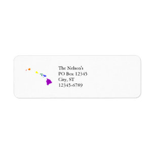 Hawaiian Rainbow Returadress Etikett