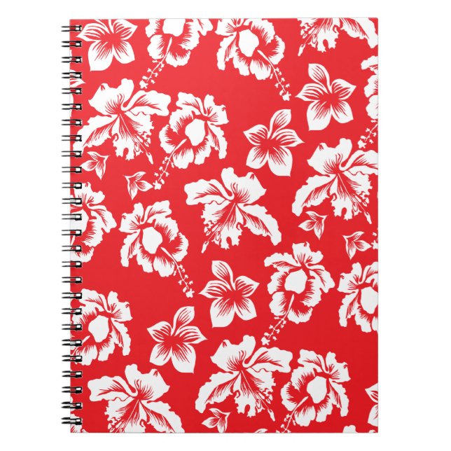 Hawaiian Red Flowers Anteckningsbok (Framsidan)